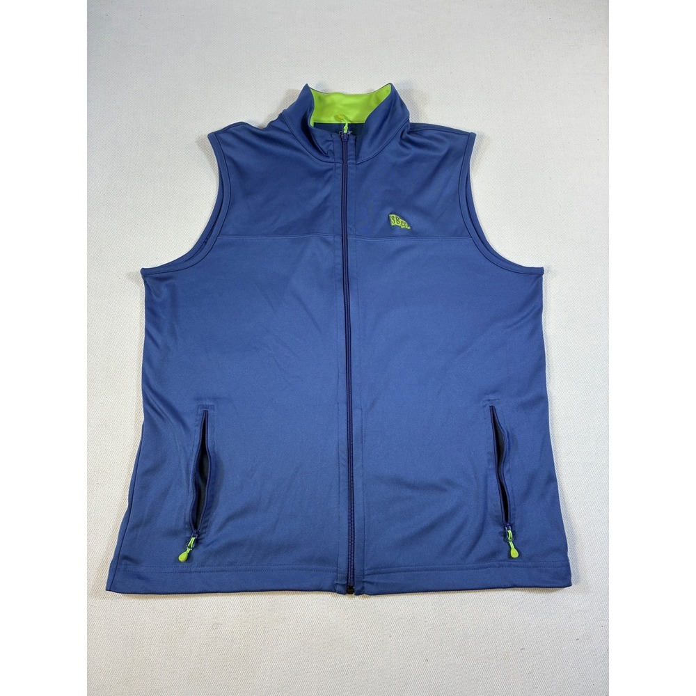 Vineyard Vines‎ SBCC Performance Vest Men's Medium Blue Full Zip Golf Vest